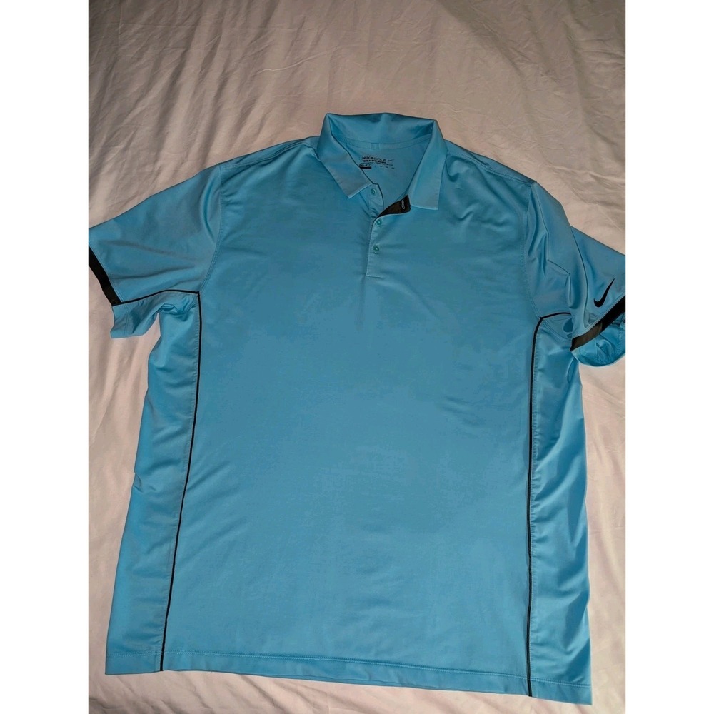 Nike Golf Tour Performance Mens XXL Blue Drifit Short Sleeve Polo Shirt